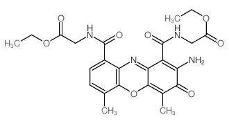 Glycine,N,N'-[(2-amino-4,6-dimethyl-3-oxo-3H-phenoxazine-1,9-diyl)dicarbonyl]di-,diethyl ester (6CI,7CI,8CI) Structure