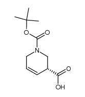 (-)-(R)-N-tert-butyloxycarbonyl-1,2,3,6-tetrahydropyridin-3-carboxylic acid Structure