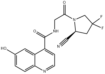 (S)-N-(2-(2-氰基-4,4-二氟吡咯烷-1-基)-2-氧代乙基)-6-羟基喹啉-4-甲酰胺结构式