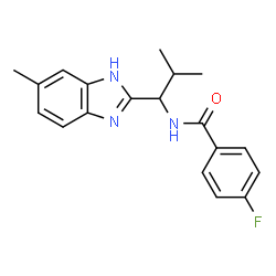 4-FLUORO-N-[2-METHYL-1-(5-METHYL-1H-1,3-BENZIMIDAZOL-2-YL)PROPYL]BENZENECARBOXAMIDE结构式