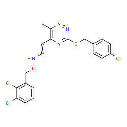 3-[(4-CHLOROBENZYL)SULFANYL]-5-(2-([(2,3-DICHLOROBENZYL)OXY]AMINO)VINYL)-6-METHYL-1,2,4-TRIAZINE结构式