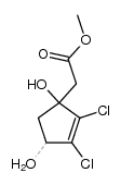 methyl 2,3-dichloro-1,4-dihydroxy-2-cyclopentenylacetate结构式