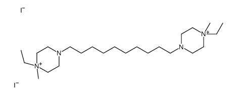 1-ethyl-4-[10-(4-ethyl-4-methylpiperazin-4-ium-1-yl)decyl]-1-methylpiperazin-1-ium,diiodide Structure