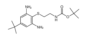 2,6-diamino-4-t-butyl-1-(2-t-butoxycarbonylaminoethyl)sulfanyl-benzene结构式
