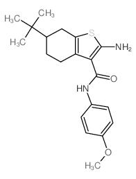 2-Amino-6-tert-butyl-N-(4-methoxyphenyl)-4,5,6,7-tetrahydrobenzo[b]thiophene-3-carboxamide结构式