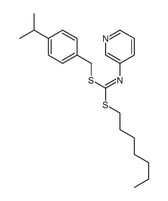 Heptyl (4-(1-methylethyl)phenyl)methyl-3-pyridinylcarbonimidodithioate结构式