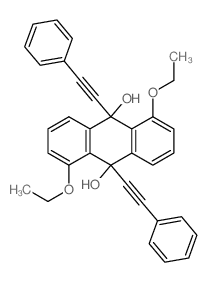 1,5-diethoxy-9,10-bis(2-phenylethynyl)anthracene-9,10-diol结构式