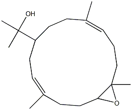 α,α,4,10,14-Pentamethyl-15-oxabicyclo[12.1.0]pentadeca-4,10-diene-7-methanol structure