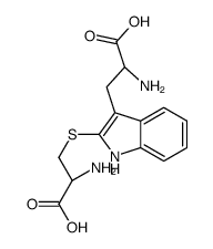 α-Amino-2-[(2-amino-2-carboxyethyl)thio]-1H-indole-3-propionic acid structure