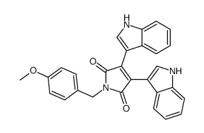 3,4-Di(1H-indol-3-yl)-1-(4-methoxybenzyl)-1H-pyrrole-2,5-dione结构式