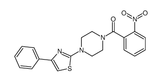 Piperazine, 1-(2-nitrobenzoyl)-4-(4-phenyl-2-thiazolyl)- (9CI) Structure