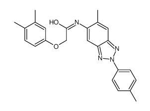 2-(3,4-dimethylphenoxy)-N-[6-methyl-2-(4-methylphenyl)benzotriazol-5-yl]acetamide Structure