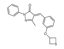 (4E)-5-methyl-2-phenyl-4-[[3-(thietan-3-yloxy)phenyl]methylidene]pyrazol-3-one Structure