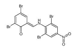 2,4-dibromo-6-[(2,6-dibromo-4-nitroanilino)methylidene]cyclohexa-2,4-dien-1-one结构式