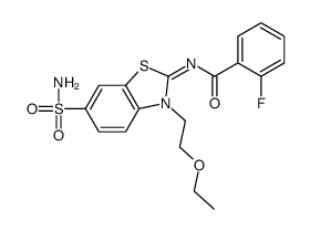 N-[3-(2-ethoxyethyl)-6-sulfamoyl-1,3-benzothiazol-2-ylidene]-2-fluorobenzamide结构式