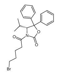 (4R)-3-(5-bromo-1-oxopentyl)-4-(1-methylethyl)-5,5-diphenyloxazolidin-2-one结构式