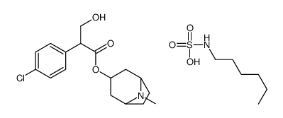 (8-methyl-8-azabicyclo[3.2.1]octan-3-yl) 2-(4-chlorophenyl)-3-hydroxypropanoate,1-(sulfonatoazaniumyl)hexane Structure