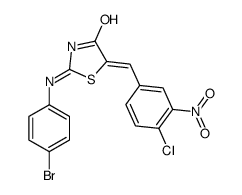 2-(4-bromoanilino)-5-[(4-chloro-3-nitrophenyl)methylidene]-1,3-thiazol-4-one Structure