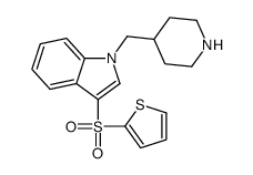 1-(piperidin-4-ylmethyl)-3-thiophen-2-ylsulfonylindole结构式