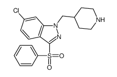 3-(benzenesulfonyl)-6-chloro-1-(piperidin-4-ylmethyl)indazole结构式