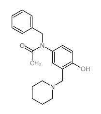 N-benzyl-N-[4-hydroxy-3-(1-piperidylmethyl)phenyl]acetamide structure