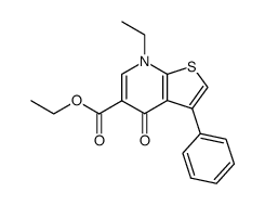 7-ethyl-4-oxo-3-phenyl-4,7-dihydro-thieno[2,3-b]pyridine-5-carboxylic acid ethyl ester结构式