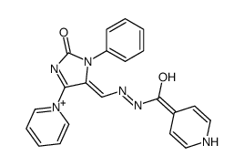 N'-[(2-oxo-3-phenyl-5-pyridin-1-ium-1-ylimidazol-4-ylidene)methyl]pyridine-4-carbohydrazide Structure