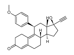 11β-(p-methoxyphenyl)-17β-hydroxy-17α-ethynyl-4,9(10)-estradien-3-one结构式