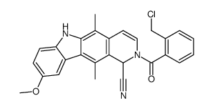 2-(2-chloromethylbenzoyl)-1-cyano-9-methoxy-1,2-dihydroellipticine Structure