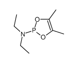 N,N-diethyl-4,5-dimethyl-1,3,2-dioxaphosphol-2-amine结构式