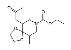 ethyl 10-methyl-6-(2-oxopropyl)-1,4-dioxa-8-azaspiro[4.5]decane-8-carboxylate Structure