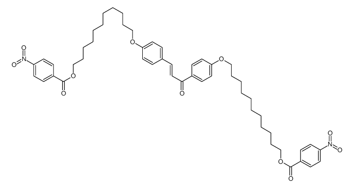 11-[4-[3-[4-[11-(4-nitrobenzoyl)oxyundecoxy]phenyl]-3-oxoprop-1-enyl]phenoxy]undecyl 4-nitrobenzoate Structure