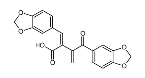 2-((Ξ)-piperonylidene)-3-piperonyloyl-but-3-enoic acid Structure