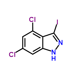 4,6-二氯-3-碘-1H-吲唑结构式