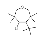 (5-(tert-butyl)-3,3,6,6-tetramethyl-2,3,6,7-tetrahydrothiepin-4-yl)lithium结构式