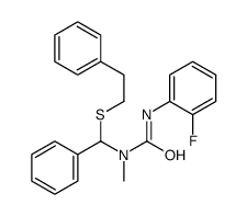 3-(2-fluorophenyl)-1-methyl-1-[phenyl(2-phenylethylsulfanyl)methyl]urea结构式