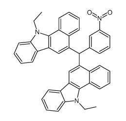 11-ethyl-5-[(11-ethylbenzo[a]carbazol-5-yl)-(3-nitrophenyl)methyl]benzo[a]carbazole结构式