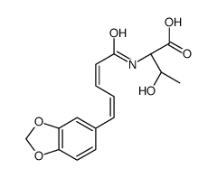 (2S,3R)-2-[[(2E,4E)-5-(1,3-benzodioxol-5-yl)penta-2,4-dienoyl]amino]-3-hydroxybutanoic acid Structure