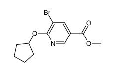 5-Bromo-6-cyclopentyloxy-3-pyridinecarboxylic acid methyl ester Structure