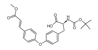 3-{4-[4-(2-tert-butoxycarbonylamino-2-carboxy-ethyl)-phenoxy]-phenyl}-acrylic acid methyl ester结构式