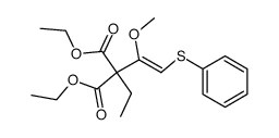 diethyl 2-ethyl-2-(1-methoxy-2-(phenylthio)vinyl)malonate Structure