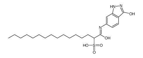 1-[(2,3-dihydro-3-oxo-1H-indazol-6-yl)amino]-1-oxohexadecane-2-sulphonic acid结构式