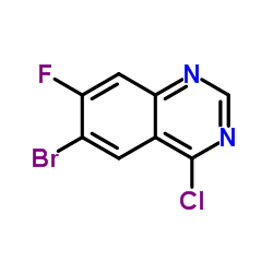 6-Bromo-4-chloro-7-fluoroquinazoline结构式