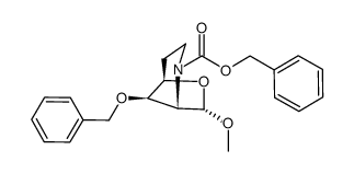 methyl 3-O-benzyl-N-benzyloxycarbonyl-2,6-imino-2,5,6-trideoxy-α-D-lyxo-hexofuranoside Structure