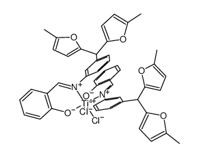 bis(N-(salicylidene)-3-[bis(5-methyl-2-furyl)methyl]aniline)titanium(IV) dichloride结构式