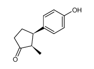 cis()-3-(4-hydroxy-phenyl)-2-methyl-cyclopentanone Structure