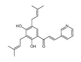 1-[2,4-dihydroxy-3,5-bis(3-methylbut-2-enyl)phenyl]-3-pyridin-3-ylpropenone结构式