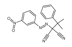 2-((3-nitrophenyl)diazenyl)-2-(2-phenylpropan-2-yl)malononitrile结构式