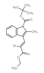 3-(2-BROMO-2-ETHOXYCARBONYL-VINYL)-2-METHYL-INDOLE-1-CARBOXYLIC ACID TERT-BUTYL ESTER Structure