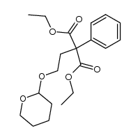 (tetrahydropyrannyl-2 oxy)-2 ethyl phenyl malonate de diethyle结构式